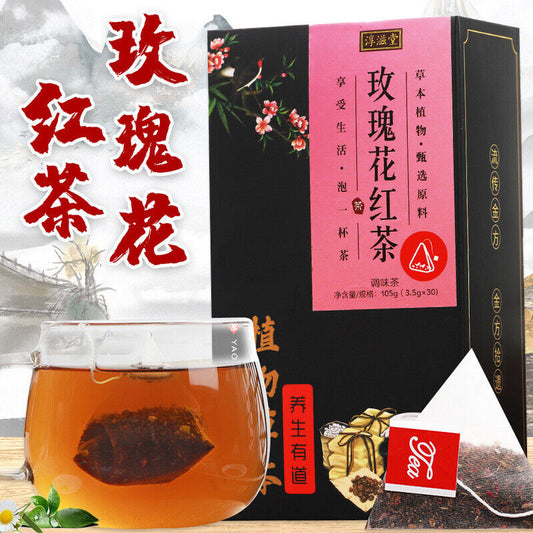 淳滋堂 Rose Red Tea Rose Tea Leaf Black Tea Triangle Bag Tea 105g(3.5gX30bags)