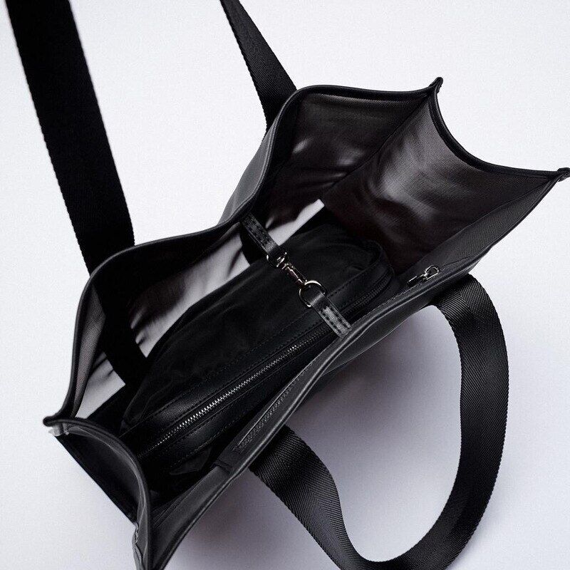 Mesh Tote Women Handbag Rivet Black Shopper Bag Shoulder Bag Bags Women