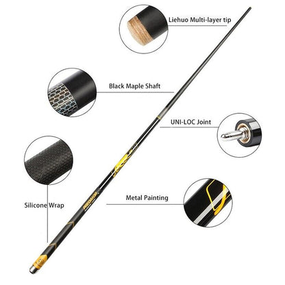 Carbon Fiber Billiard Cue Stick Unilock Punch Jump Break Accessories Silica Wrap