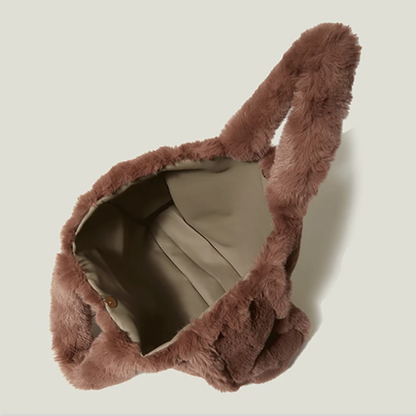 Women's Bag Fur Lady Shoulder Handbag Plush Warm Winter Bags Women