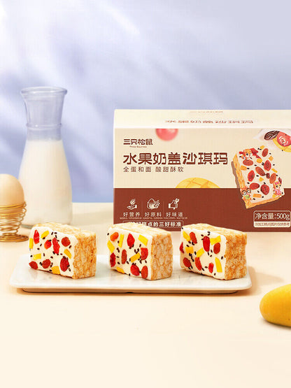 三只松鼠酥软沙琪玛健康早餐休闲零食 Three Squirrel Soft Satjima Healthy Breakfast Snack