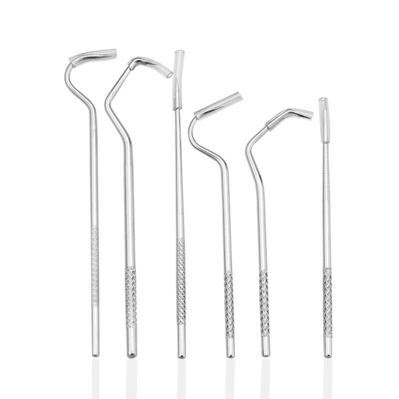 8pcs Portable Stainless Steel Metal Toothpick Bag Set Reusable with Hold-ca