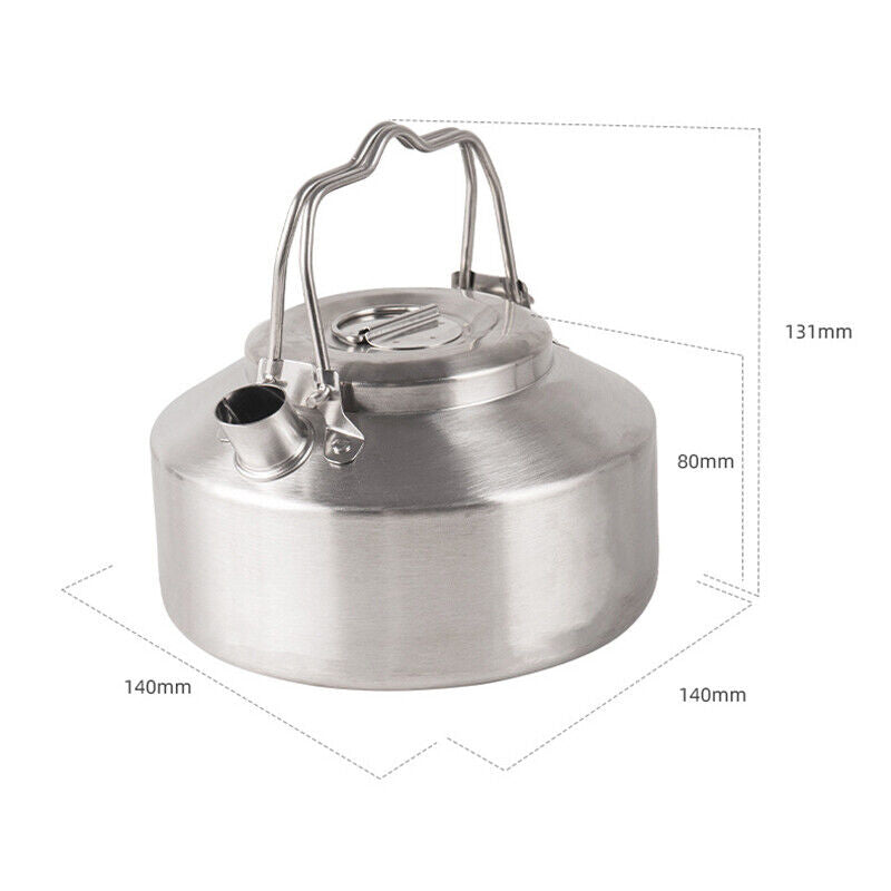 1pcs Stainless Steel Kettle Teapot Outdoor Hiking Camping Picnic Kettle Portable