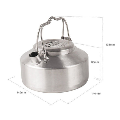 1pcs Stainless Steel Kettle Teapot Outdoor Hiking Camping Picnic Kettle Portable