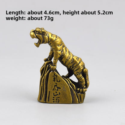 1Pc Retro Brass Twelve Chinese Zodiac Ornament Desktop Handicraft Tea Pet