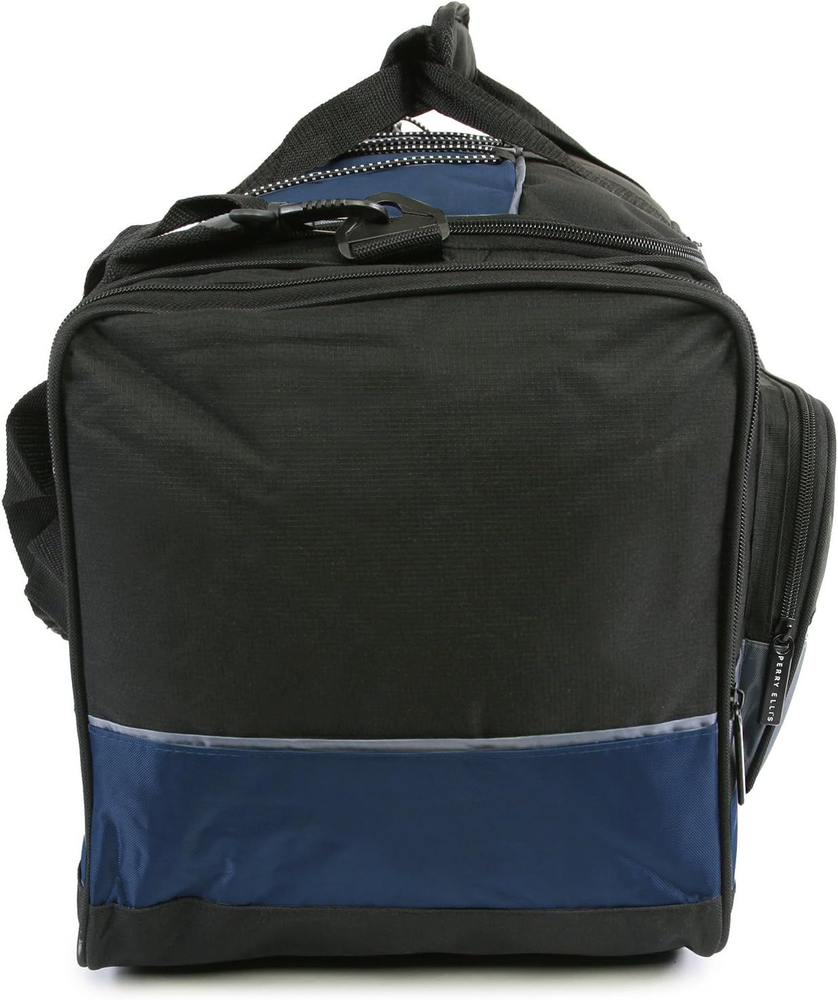 Perry Ellis 22" Business Duffel Bag, Black/Navy, One Size Black/Navy