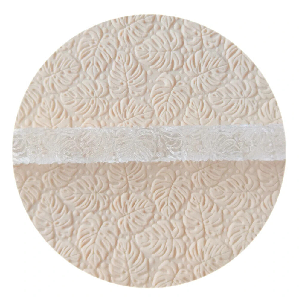 Rolling Pin Acrylic Leaves Pattern Fondant Pastry Icing Clay Dough Embossed Tool