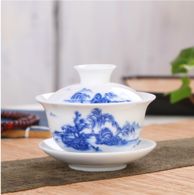 ceramic tureen porcelain gaiwan Chinese cup bowl set zisha tureen multi-pattern
