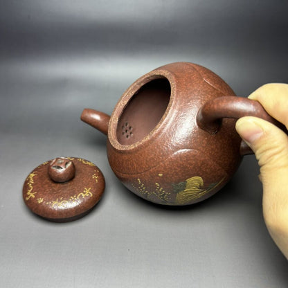 Vintage Chinese Yixing Purple Clay Teapot Zisha Ceremony Fine Landscape Tea Set