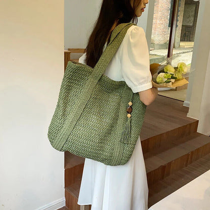 Weave Tote Summer Handbag Bohemian Shoulder Bag Women Ladies Travel Bag