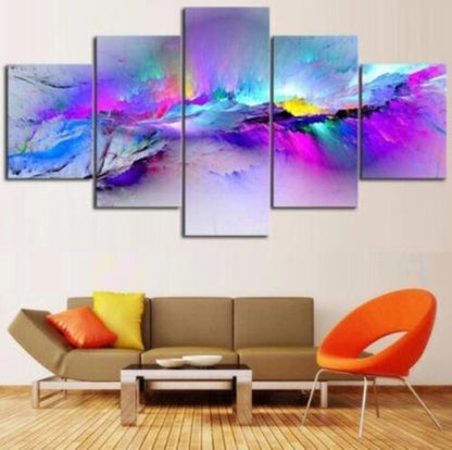 5Pcs Wall Art Canvas Painting Picture Home Decor Modern Abstract Colour Splash