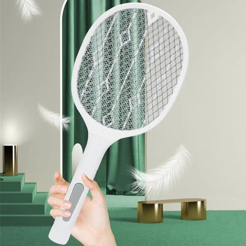 Rechargeable Electric Mosquito Fly Swatter Zapper Racket Bug Insect Killer Lamp