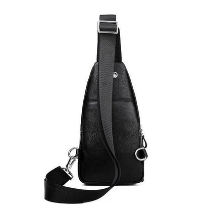 100% Genuine Leather Crossbody Bag Chest Bag Hiking Sling Backpack Shoulder Bag
