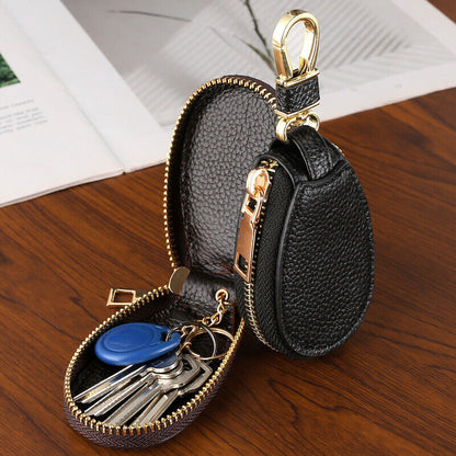 1pcs PU Leather Car Key Chain Protection Bag Zipper Holder Case Cover Universal