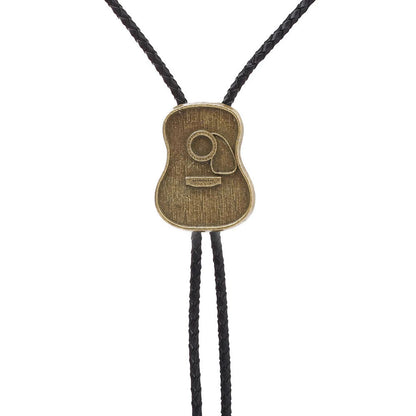 Men Bolo Tie Country Guitar Head Women American Western Cowboy Necktie 3.5x2.8cm