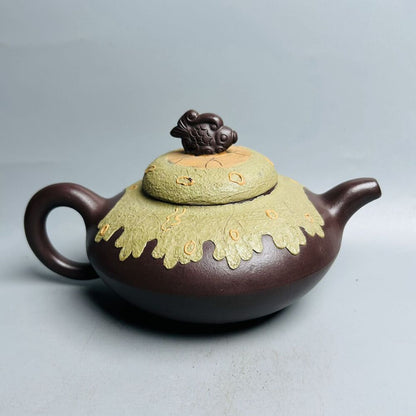 Chinese Yixing Purple Clay Teapot Tea Set Pot Zisha Ceramic Cute Decor Figurine