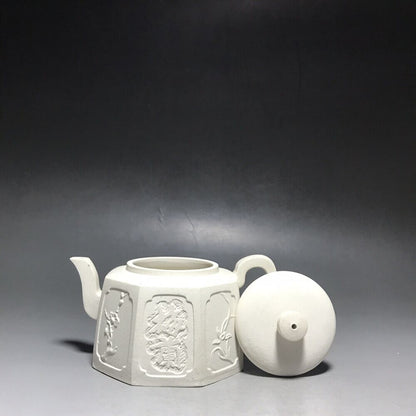 vintage chinese yixing purple clay teapot zisha ceremony carving Collectible art