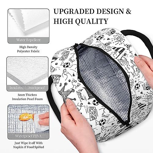 RUVNSR Soccer Lunch Box Ball Portable Insulated Bags One Size, Color 5