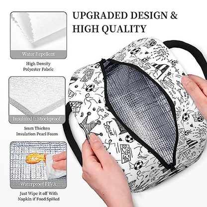 RUVNSR Soccer Lunch Box Ball Portable Insulated Bags One Size, Color 5