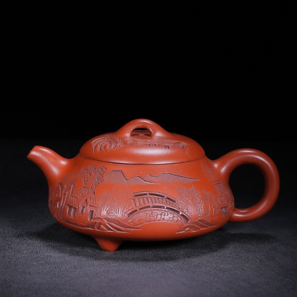 Chinese Yixing Zisha Clay Handmade Exquisite Teapot（石瓢 底款：金鼎商标）