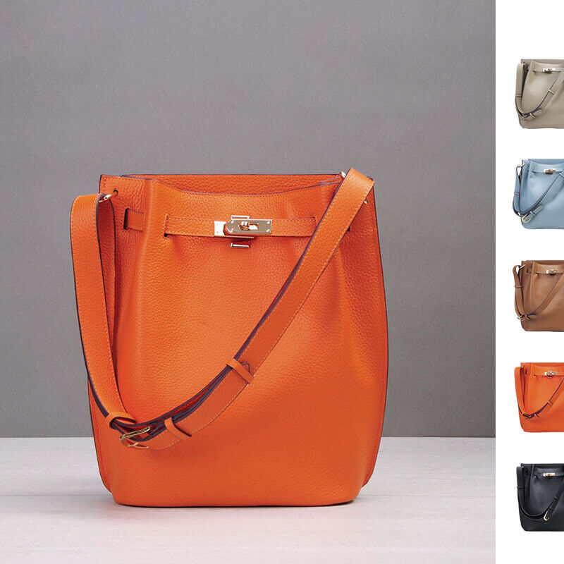 Real Leather Drawstring Bucket Tote Shoulder Bag Purse Handbag Crossbody Fashion