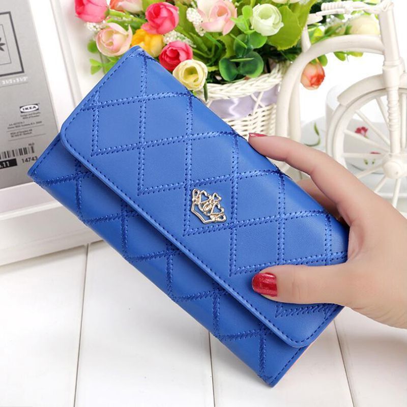 Wallets Purse Plaid Synthetic Leather Long Wallet Hasp Phone Money 19*10*3CM Bag