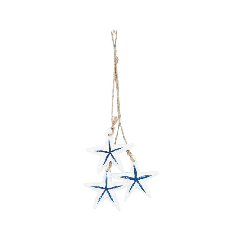 Hanging Decor Wooden Mediterranean Starfish Scallop Fish Pendants Home Ornaments