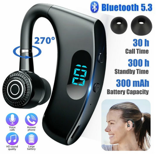 Wireless Bluetooth 5.3 Earpiece Headset Driving Trucker Earbuds Noise Cancelling