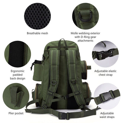 Fishing Bag Tackle Backpack Lightweight Tactical Tackle Box Multifunctional