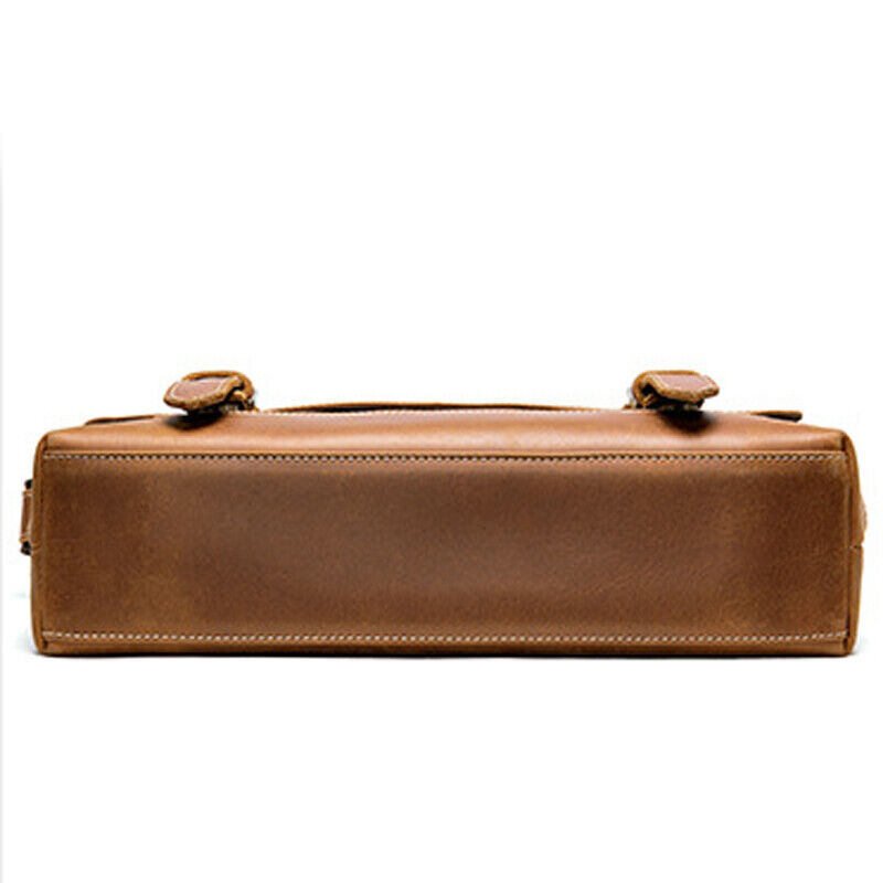 Crazy Horse Leather Men's Shoulder Messenger bag Cowhide Business Briefcase
