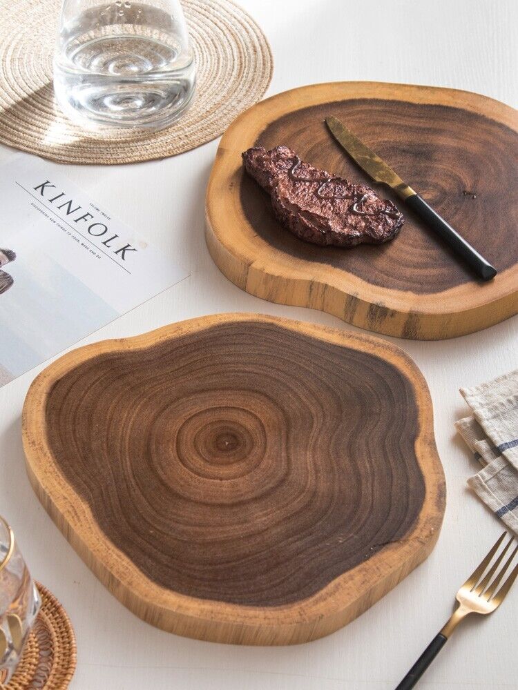 Acacia Wood Cutting Board Slicing Chopping Blocks Cheese Tray Serving Platter M