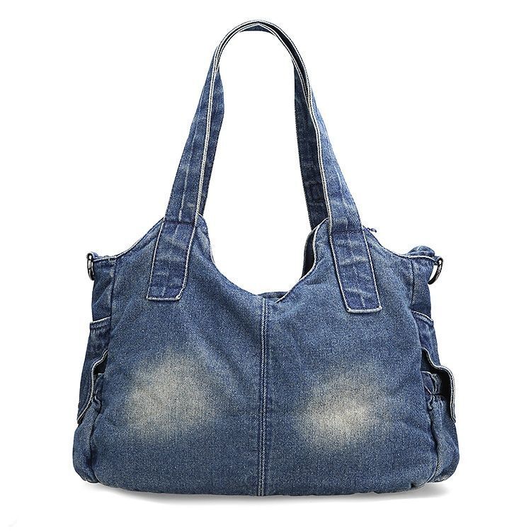 Large Handbag Denim Bag Women Shoulder Jeans Tote Purse Pockets Hobo Pouch 1 PC