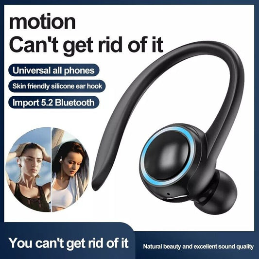 Bluetooth 5.2 Wireless Headset Driving Trucker Earbuds Noise Cancelling Earpiece