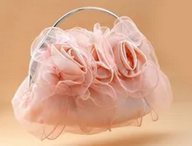 Frame Wristlets Appliques Flowers Handbags Diamond Satin Flower Evening Handbag