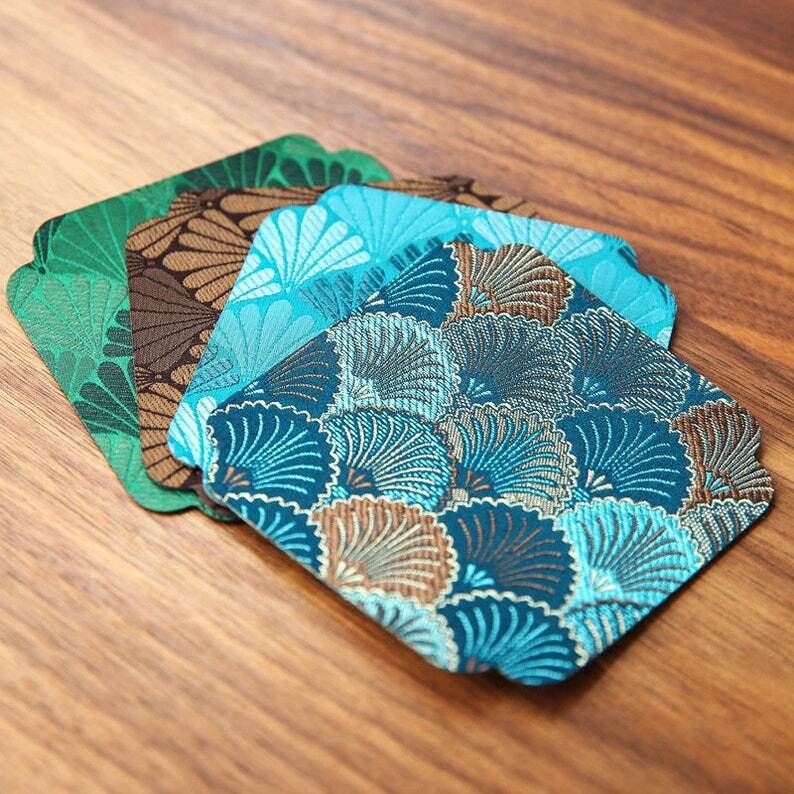 Fabric Scallop Shaped Coaster|Burlap Tea Coaster|Tea Accessories