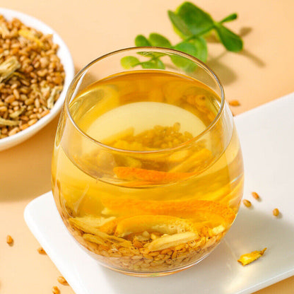 Organic Chenpi Ginger Rice Tea Blend Loose Leaf Infusion for Health and Wellness