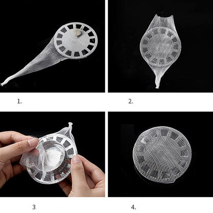 100pcs Bathroom Shower Drain Cover Net Bag Hair Prevent Filter Sink Strainers~