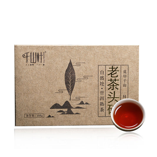 LAO CHA TOU ZHUAN * 2019 Qian Shan Ye Yunan Puer Tea Pu'er Tea Brick 250g Ripe