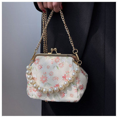 Flowers Bags Wedding Handbag Vintage Clutch Purse Metal Frame 22*15.5*10CM Shell