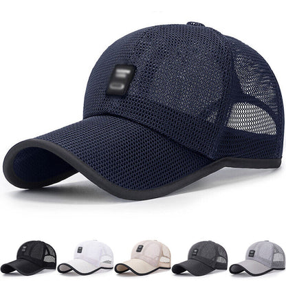 Summer Snapback Quick Dry Mesh Baseball Cap Outdoor Sun Golf Breathable Hat NEW