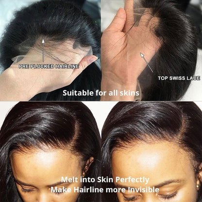 360 Lace Front Human Hair Wigs Body Lace Frontal Wig Brazilian Wave Black Women