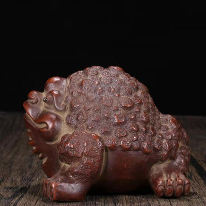 chinese tea pet Golden Toad sculpture zisha yixing money Three legged frog art