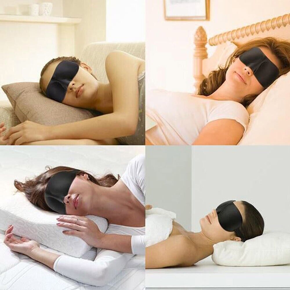 3D Sleep Mask Silk Men Women Dry Eye Mask Sleeping Padded Shade Cover Blindfold