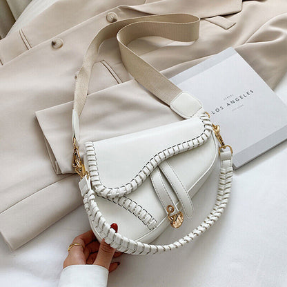 Women Bag One Shoulder Handle Trend Zipper PU Material Polyester Inside Bag