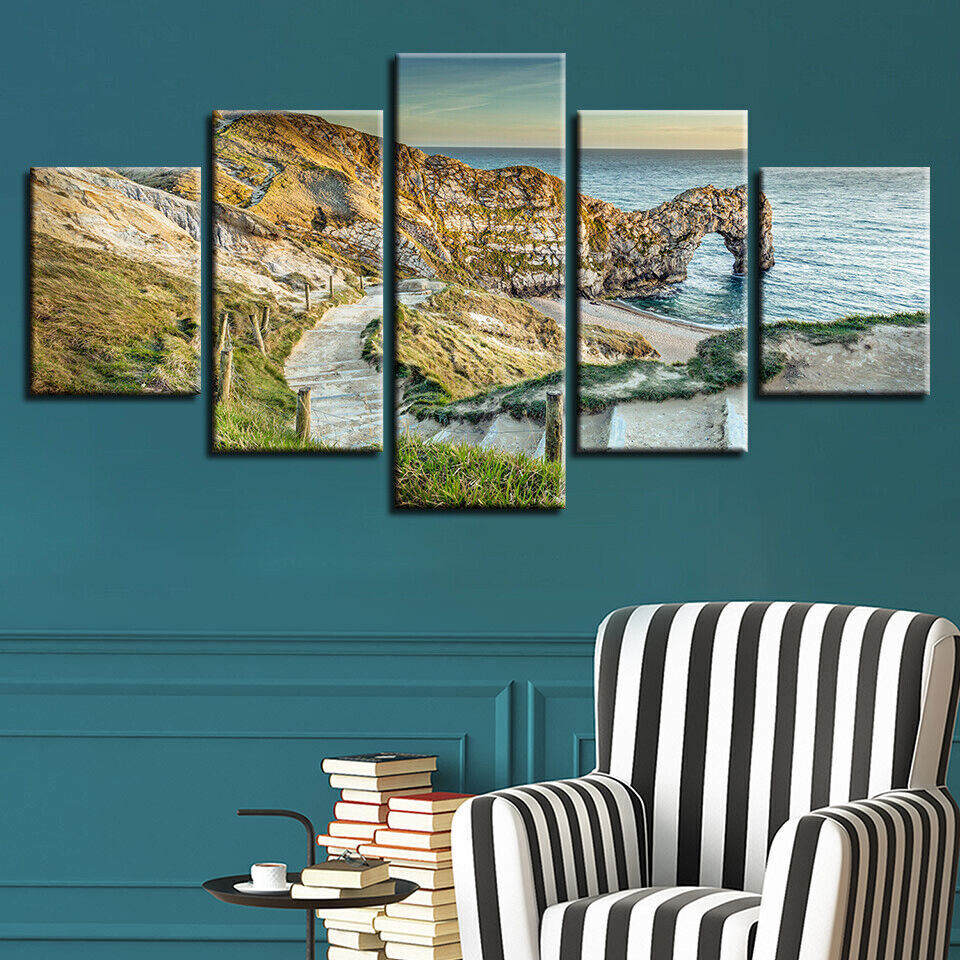Canvas Wall Art Poster HD Printed Frame 5 Pieces Jurassic Coast Durdle Door