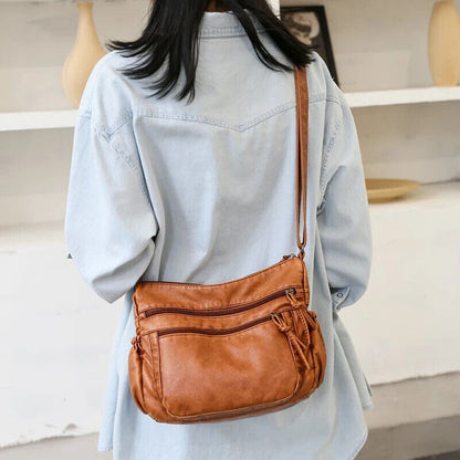 Washed PU Leather Women's Bag Shoulder Straddle Bags Holders