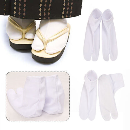 Kimono Japanese Cosplay Socks Simple White Foot Bag Non-slip Bottom Two-finger