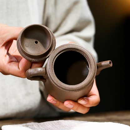 Yixing Teapot Ore Puprle Clay Handmade Bamboo Zisha Kettle Chinese Tea Ceremony