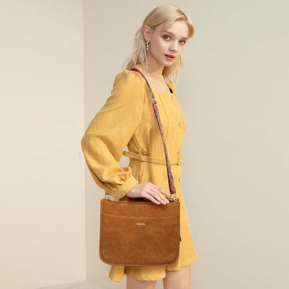 Vegan Leather Crossbody Bag for Women Hobo Handbag Purse Shoulder Bag with Strap
