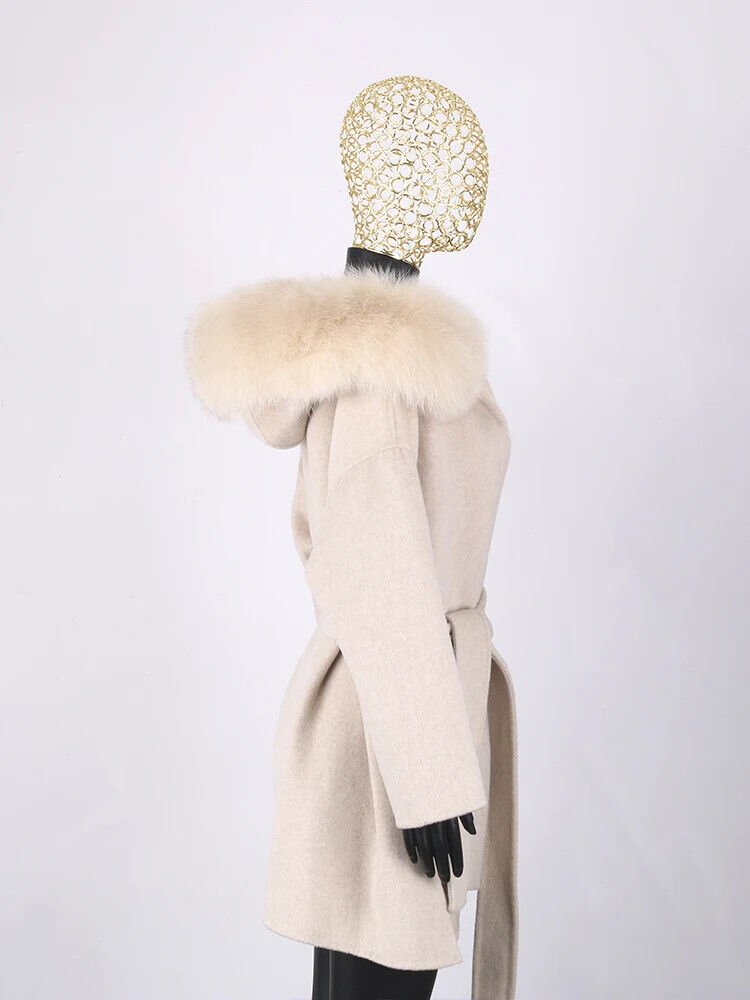 2023 Coat Collar Jacket Winter Outerwear Women With Belt